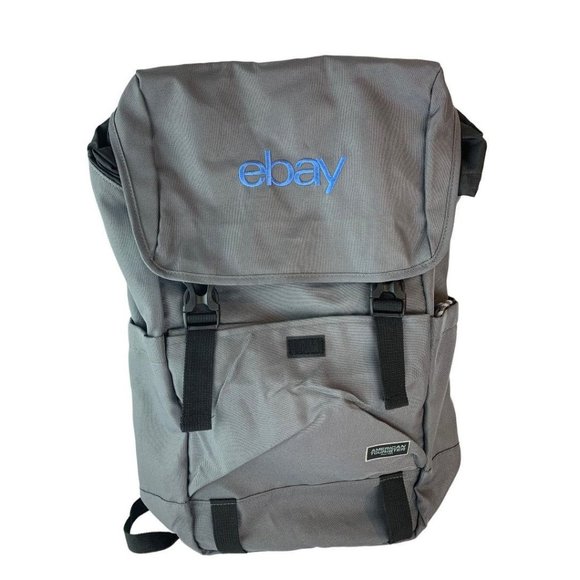 American Tourister Embark Computer Backpack Gray Black eBay Logo
